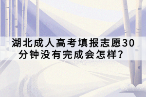 湖北成人高考填報志愿30分鐘沒有完成會怎樣？