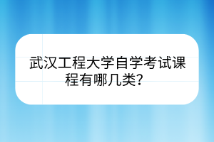 武漢工程大學自學考試課程有哪幾類？