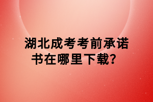 湖北成考考前承諾書在哪里下載？