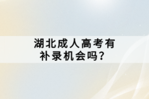 湖北成人高考有補錄機會嗎？