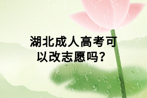 湖北成人高考可以改志愿嗎？