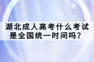 湖北成人高考什么考試是全國統(tǒng)一時間嗎？