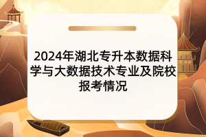 ?2024年湖北專升本數(shù)據(jù)科學(xué)與大數(shù)據(jù)技術(shù)專業(yè)及院校報(bào)考情況