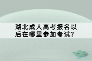 湖北成人高考報名以后在哪里參加考試？