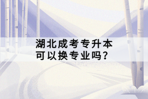 湖北成考專升本可以換專業(yè)嗎？