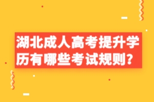 湖北成人高考提升學(xué)歷有哪些考試規(guī)則？