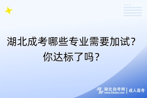 湖北成考哪些專業(yè)需要加試？你達標了嗎？