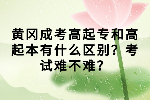 黃岡成考高起專和高起本有什么區(qū)別？考試難不難？