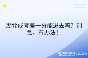 湖北成考差一分能進(jìn)去嗎？別急，有辦法！