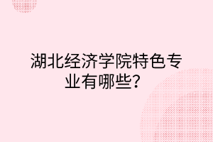 湖北經濟學院特色專業(yè)有哪些？