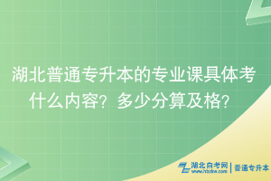 湖北普通專升本的專業(yè)課具體考什么內(nèi)容？多少分算及格？