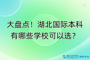 大盤點(diǎn)！湖北國(guó)際本科有哪些學(xué)?？梢赃x？