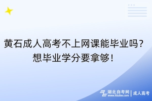 黃石成人高考不上網(wǎng)課能畢業(yè)嗎？想畢業(yè)學(xué)分要拿夠！