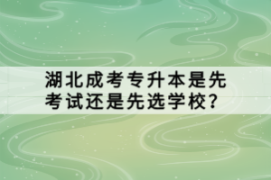 湖北成考專升本是先考試還是先選學(xué)校？