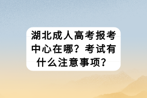 湖北成人高考報考中心在哪？考試有什么注意事項？