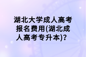 湖北大學(xué)成人高考報名費用(湖北成人高考專升本)？