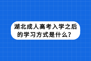 湖北成人高考入學(xué)之后的學(xué)習(xí)方式是什么？