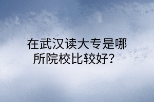 在武漢讀大專是哪所院校比較好？