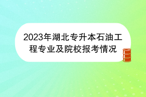 2023年湖北專升本石油工程專業(yè)及院校報考情況