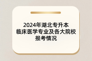 2024年湖北專升本臨床醫(yī)學(xué)專業(yè)及各大院校報(bào)考情況