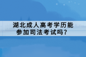 湖北成人高考學歷能參加司法考試嗎？