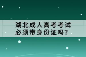 湖北成人高考考試必須帶身份證嗎？