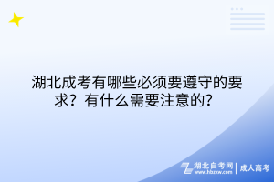 湖北成考有哪些必須要遵守的要求？有什么需要注意的？