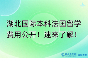 湖北國(guó)際本科法國(guó)留學(xué)費(fèi)用公開！速來了解！