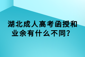 湖北成人高考函授和業(yè)余有什么不同？