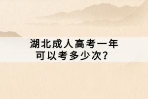 湖北成人高考一年可以考多少次？