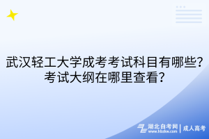 武漢輕工大學(xué)成考考試科目有哪些？考試大綱在哪里查看？