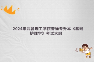 2024年武昌理工學(xué)院普通專升本《基礎(chǔ)護理學(xué)》考試大綱