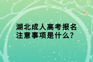 湖北成人高考報(bào)名注意事項(xiàng)是什么？