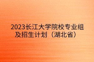 2023長江大學(xué)院校專業(yè)組及招生計劃（湖北?。?></a></div>
								<div   id=