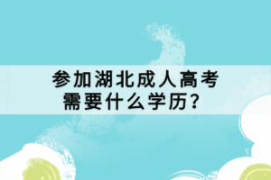 參加湖北成人高考需要什么學(xué)歷？