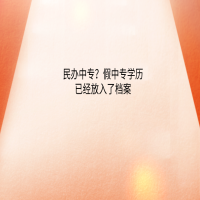 民辦中專？假中專學(xué)歷已經(jīng)放入了檔案