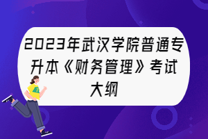 2023年武漢學(xué)院普通專升本《財(cái)務(wù)管理》考試大綱