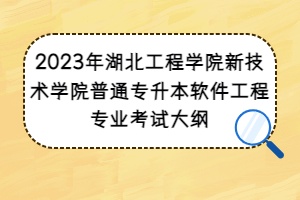 2023年湖北工程學(xué)院新技術(shù)學(xué)院普通專升本軟件工程專業(yè)考試大綱