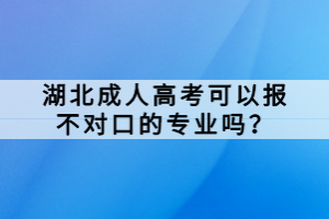 湖北成人高考可以報(bào)不對(duì)口的專業(yè)嗎？