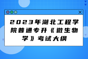 2023年湖北工程學(xué)院普通專升《微生物學(xué)》考試大綱