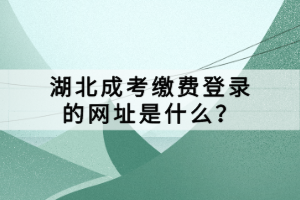 湖北成考繳費登錄的網(wǎng)址是什么？