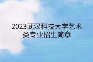2023武漢科技大學藝術(shù)類專業(yè)招生簡章