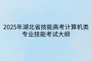 2025年湖北省技能高考計(jì)算機(jī)類(lèi)專(zhuān)業(yè)技能考試大綱