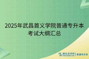 2025年武昌首義學(xué)院普通專升本考試大綱匯總