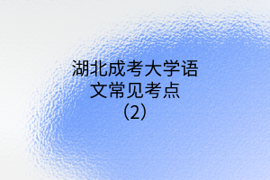 湖北成考大學(xué)語文常見考點(diǎn)（2）