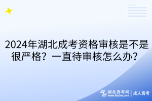 2024年湖北成考資格審核是不是很嚴格？一直待審核怎么辦？