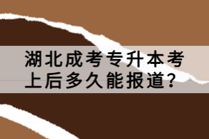 湖北成考專升本考上后多久能報(bào)道？