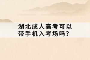 湖北成人高考可以帶手機入考場嗎？