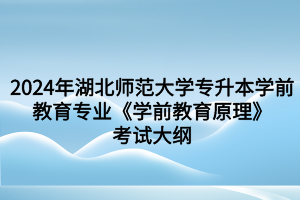 2024年湖北師范大學(xué)專升本學(xué)前教育專業(yè)《學(xué)前教育原理》考試大綱