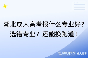 湖北成人高考報什么專業(yè)好？選錯專業(yè)？還能換跑道！